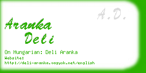 aranka deli business card